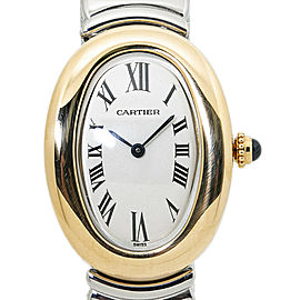 Cartier Baignoire W15045D8 18K Two Tone White Dial Lady's Quartz Watch