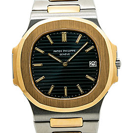 Patek Philippe Nautilus 3700 Jumbo 18K TwoTone Blue Dial 1979 Papers Watch 40mm