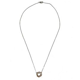 18k White Gold Tri-Color Circle Ladies Necklace .50 TCW