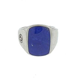 David Yurman Sterling Silver Lapis Lazuli Men's Pinky Ring