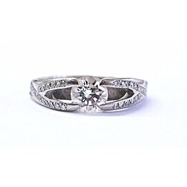 Palladium Round Cut Diamond Split Shank Ring 1.03Ct STARDUST F-VS2