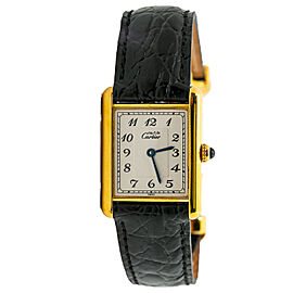 Cartier Tank Vermeil Unisex Quartz Watch 925 Gold Plated Watch 23x30mm