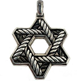 David Yurman Sterling Silver Black Diamond Star of David Pendant