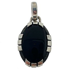 David Yurman Sterling Silver Oval Onyx Pendant