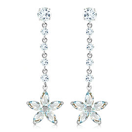 4.8 CTW 14K Solid White Gold Vanilla Passion Aquamarine Earrings