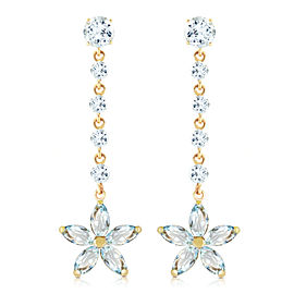 4.8 CTW 14K Solid Gold Stardrop Aquamarine Earrings