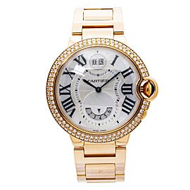 Cartier Ballon Bleu 18K Rose Factory Diamond Bezel MOP Dial Auto Watch 38mm