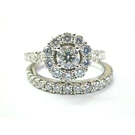 Marchesa Round Diamond Halo Engagement Set 18Kt White Gold 1.97Ct