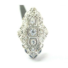 Vintage Old European Diamond Ring Platinum 1.20Ct F-VS1