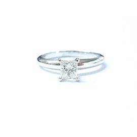 Platinum Princess Cut Diamond Solitaire Engagement Ring .38Ct BEN BRIDGE