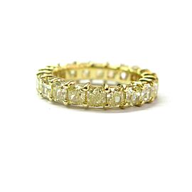 De Beers Fancy Yellow Radiant Cut Diamond Eternity Band Size 6.5 4.4mm 6.40Ct