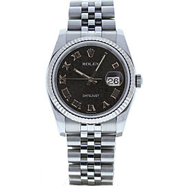 Rolex Datejust 36mm Unisex Stainless Steel Automatic Black