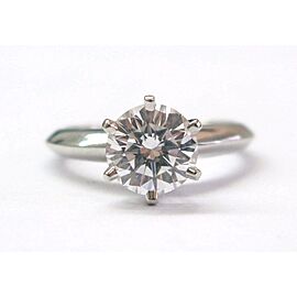 Tiffany & Co Platinum Round Diamond Solitaire Engagement Ring 1.26CT D-VS1