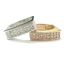 Natural Diamond Rose & White Gold Pave Square Band Rings 1.00Ct