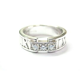 Tiffany & Co Atlas Diamond Ring 18Kt White Gold Size 5 .15Ct