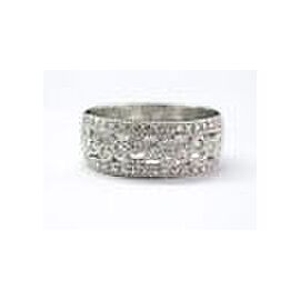 NATURAL Diamond Designer WIDE Jewelry SOLID White Gold Band Ring