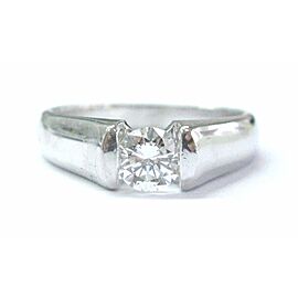 Platinum Round Cut Diamond Solitaire Ring .50CT E-VVS2