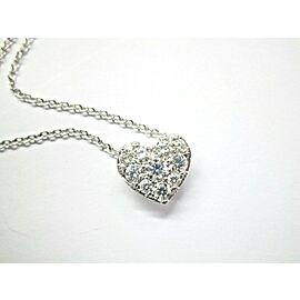 Diamond Heart Pendant & Chain 14Kt White Gold