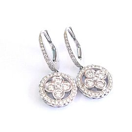 Louis Vuitton 18Kt Monogram Forever Sleepers Diamond White Gold Earrings