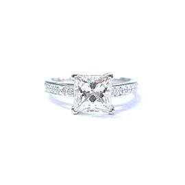 Tiffany & Co Platinum Princess Cut Diamond Grace Engagement Ring 1.68Ct F-VVS2