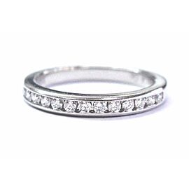 Tiffany & Co Platinum Channel Set Diamond 2.7mm Wedding Band Ring Size