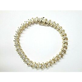 Natural Round Diamond Tennis Bracelet 14Kt Yellow Gold 5.00Ct 7.25"