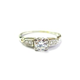 Vintage Old European Cut Diamond Ring 18Kt White Gold