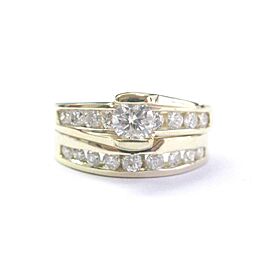 Fine Round Cut Diamond Channel Set Yellow Gold Wedding Set