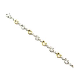 Two-Tone Diamond Heart Shape Bracelet