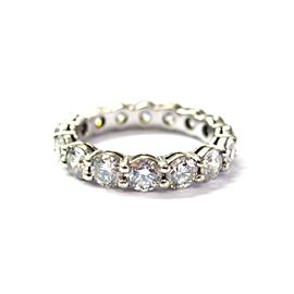 Round Diamond Eternity Band Ring 14Kt White Gold 16-Stones 2.60Ct Size 4.75