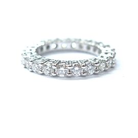 Round Cut Diamond Eternity Band 14Kt White Gold Size