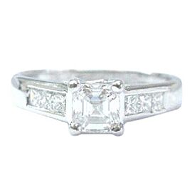 Platinum Asscher Cut Diamond Engagement Jewelry Ring