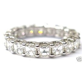 Solid 14Kt Asscher Cut NATURAL Diamond Eternity Ring