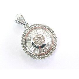 18Kt Multi Shape Diamond Circle White Gold Jewelry Pendant