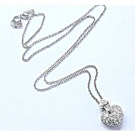 Fine Pave Multi Shape Diamond Heart White Gold Pendant Necklace