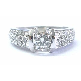 Fine Round Cut Diamond Solitaire W Accents Pave Engagement Ring White Gold