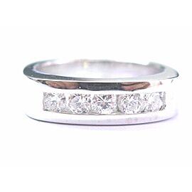 Natural Round Cut Diamond Channel Set White Gold Jewelry Ring