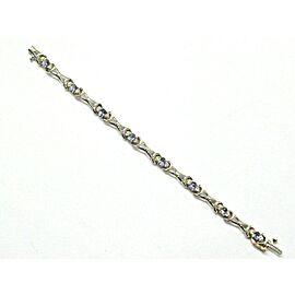 Tanzanite & Diamond Two Tone Tennis Bracelet