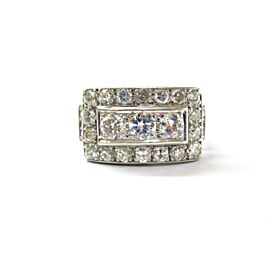 Vintage Old European Cut Diamond Ring Platinum