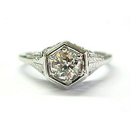 Vintage Old European Cut Diamond Ring 18Kt White Gold