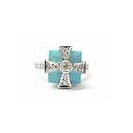 Jude Frances Chrysqua Turquoise & Diamond Ring 18Kt White Gold