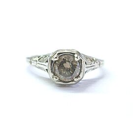 Fine Vintage Fancy Brown Diamond Solitaire Jewelry Ring