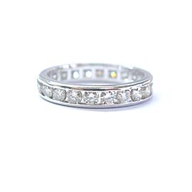 Platinum Round Cut Diamond Channel Setting Eternity Band Size