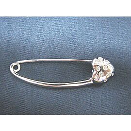 Aaron Basha 18Kt Baby Heart Diamond White Gold Pin/Brooch