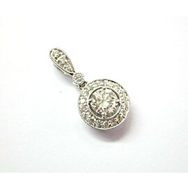 Round Diamond Halo Pendant 18Kt White Gold