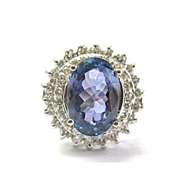 Oval Tanzanite & Diamond Ring 18kt White Gold