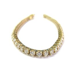 Round Diamond Tennis Bracelet Solid Yellow Gold 14KT 50-Stones 4.50Ct 6.75" VS