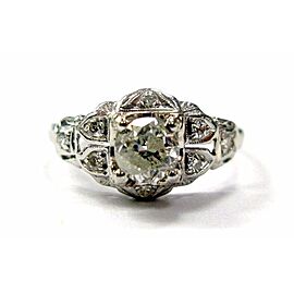 Platinum Old European Cut Diamond Solitaire Ring