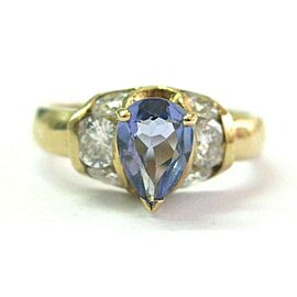 Pear Shape Tanzanite & Diamond Ring