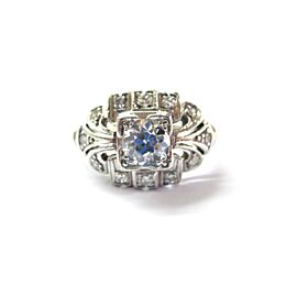 Old European Cut Diamond Ring Platinum ESTATE